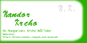 nandor krcho business card